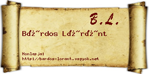 Bárdos Lóránt névjegykártya